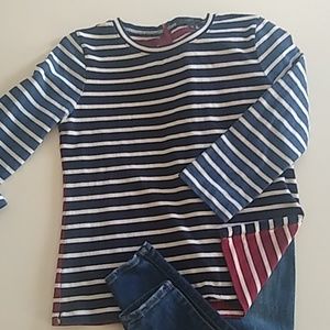 Color-blocked Striped Top